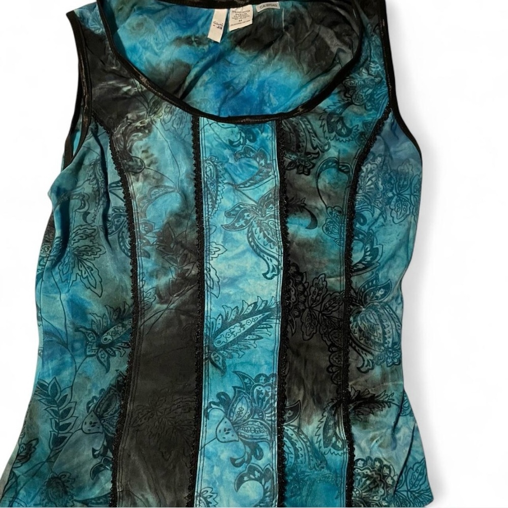 **SOLD**Blue and Black Paisley Women's Top
